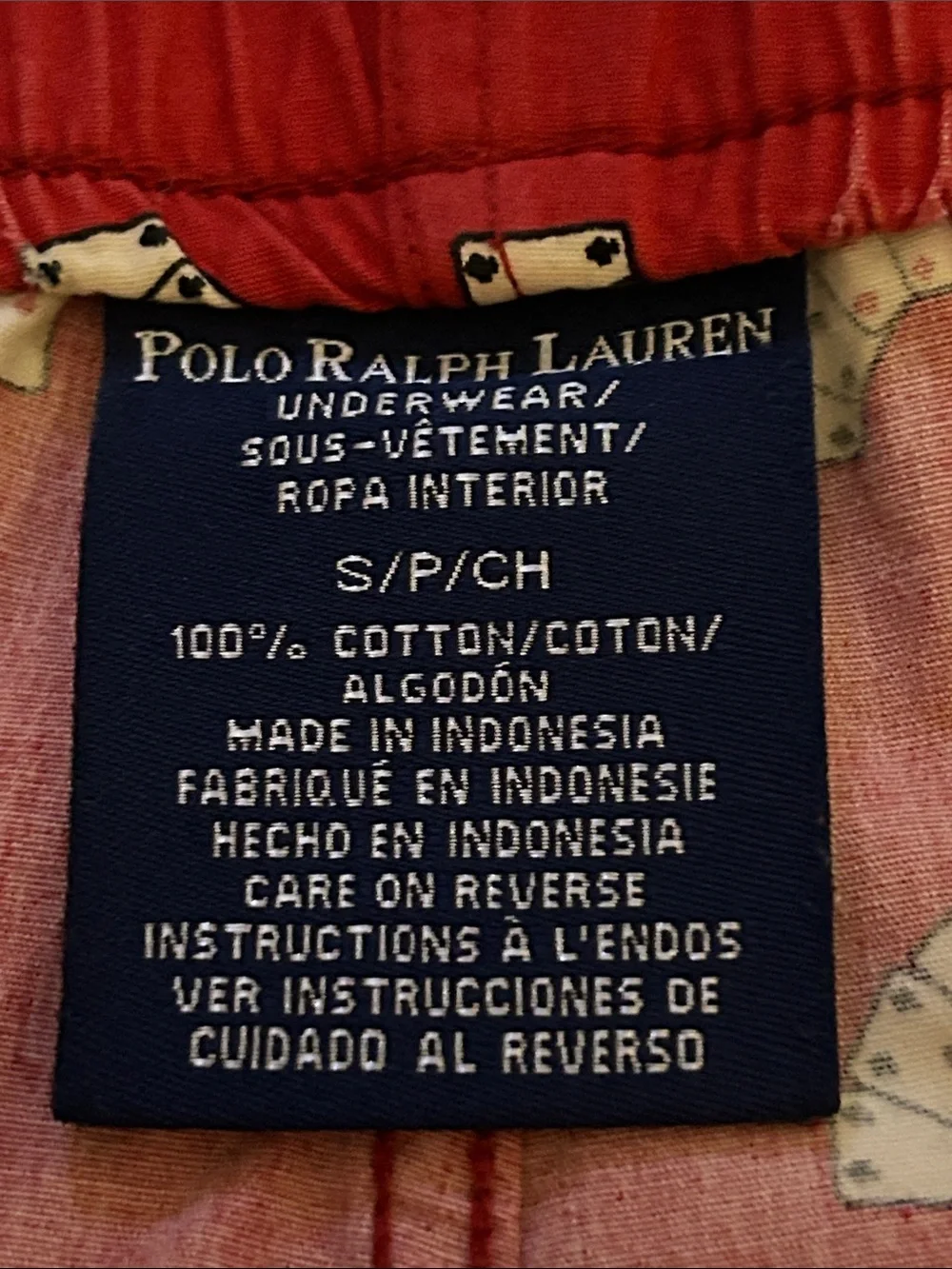 Vintage Ralph Lauren Polo Deck Cards Red Printed Cotton Boxer Shorts Sz Small